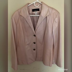 JONES NEW YORK Dusty Rose Pink Soft Leather Jckt